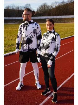 Férfi sport pulóver prémium plusz ALTISPORT VOJ/ALM076MI04 FEKETE/FEHÉR