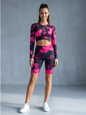 Női nadrág a térd prémium felett ALTISPORT VOJ/ALW066LEG02 FEKETE -PINK