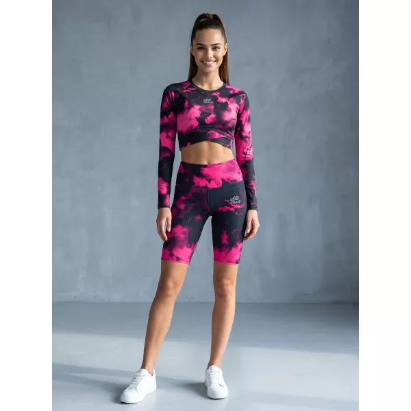  Női nadrág a térd prémium felett ALTISPORT VOJ/ALW066LEG02 FEKETE -PINK 