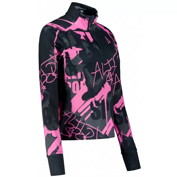  Női sport pulóver prémium plusz ALTISPORT VOJ/ALW076MI04 FEKETE/FLUO RÓZSASZÍN 
