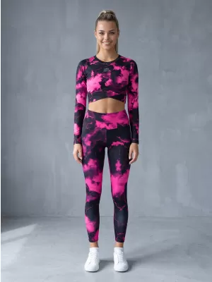 Női hosszú nadrág prémium ALTISPORT VOJ/ALW066LEG01 FEKETE -PINK