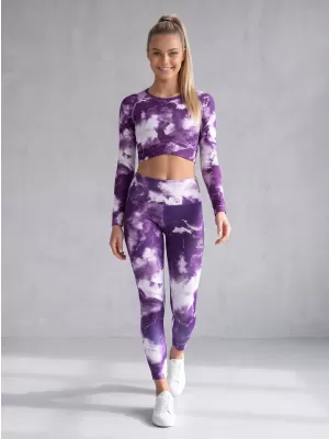 Női hosszú nadrág prémium ALTISPORT VOJ/ALW066LEG01 FEHÉR -VIOLET