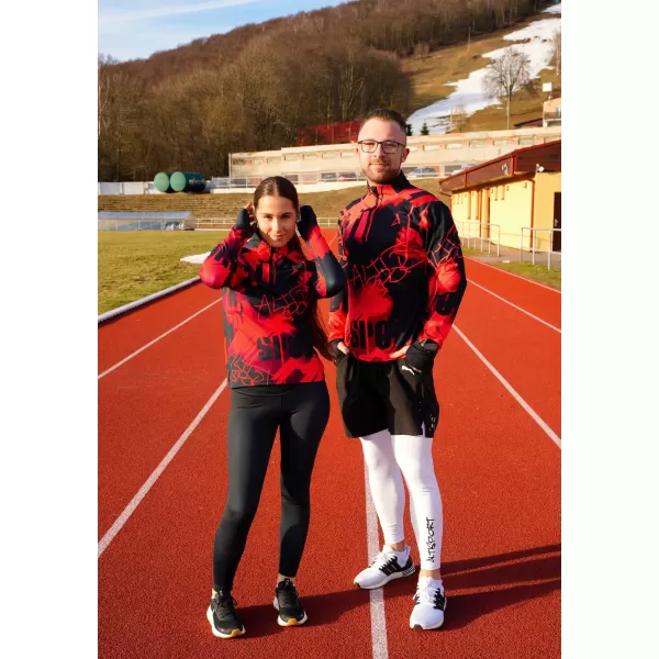  Női sport pulóver prémium plusz ALTISPORT VOJ/ALW076MI04 PIROS/FEKETE 