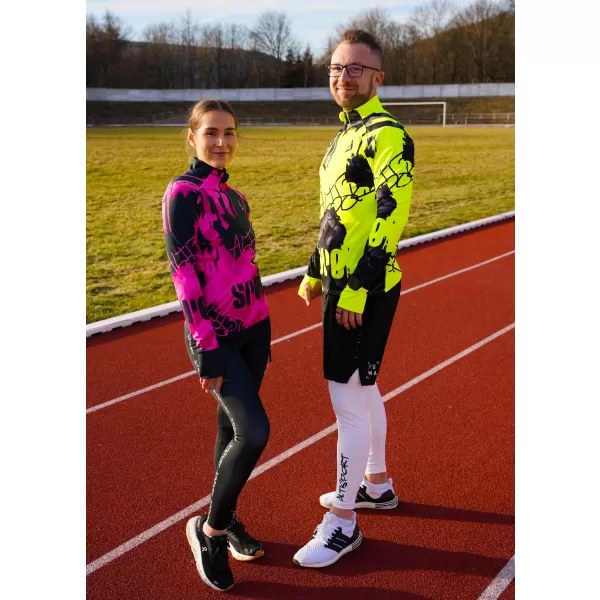  Férfi sport pulóver prémium plusz ALTISPORT VOJ/ALM076MI04 FLUO-SÁRGA 