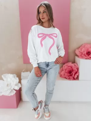 Női túlméretes pulóver DSTREET SOFTTIE BY1358 FEHÉR