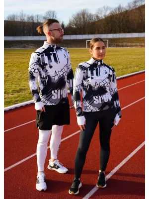 Női sport pulóver prémium plusz ALTISPORT VOJ/ALW076MI04 FEHÉR/FEKETE