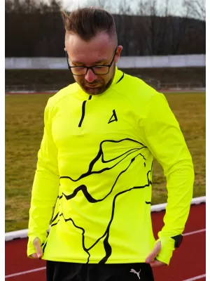 Férfi sport pulóver prémium plusz ALTISPORT VOJ/ALM073MI04 FLUO-SÁRGA