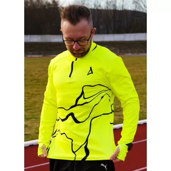  Férfi sport pulóver prémium plusz ALTISPORT VOJ/ALM073MI04 FLUO-SÁRGA 