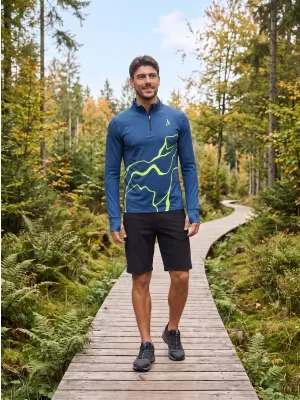 Férfi sport pulóver prémium plusz ALTISPORT VOJ/ALM073MI04 NAVY-FLUO SÁRGA