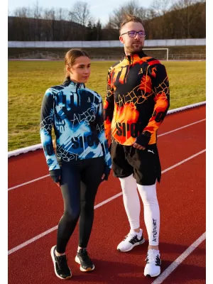 Férfi sport pulóver prémium plusz ALTISPORT VOJ/ALM076MI04 NARANCSSÁRGA/FEKETE