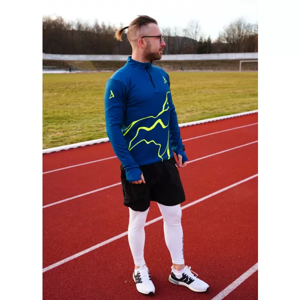  Férfi sport pulóver prémium plusz ALTISPORT VOJ/ALM073MI04 NAVY-FLUO SÁRGA 