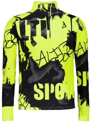 Férfi sport pulóver prémium plusz ALTISPORT VOJ/ALM076MI04 FLUO-SÁRGA