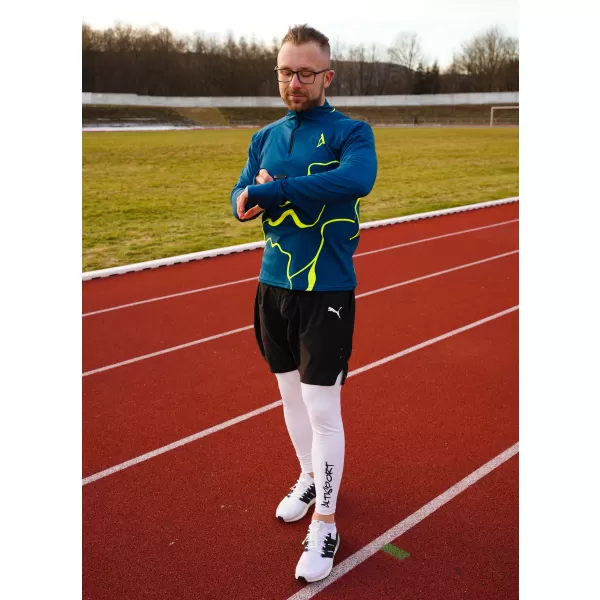  Férfi sport pulóver prémium plusz ALTISPORT VOJ/ALM073MI04 NAVY-FLUO SÁRGA 