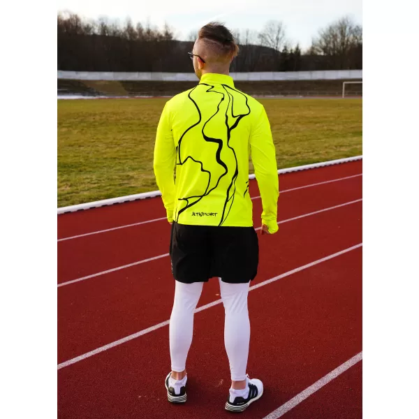  Férfi sport pulóver prémium plusz ALTISPORT VOJ/ALM073MI04 FLUO-SÁRGA 