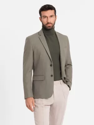 Pánské sako OMBRE OM-BLZB-0135 OLIVE