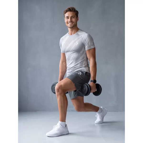  Férfi funkcionális tömörítési T -póló rövid ujjú prémiummal ALTISPORT VOJ/ALM072TR04 SZÜRKE 