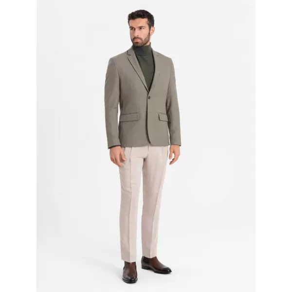  Pánské sako OMBRE OM-BLZB-0135 OLIVE 