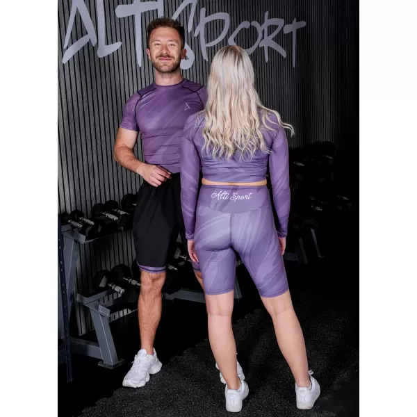 Férfi funkcionális tömörítési T -póló rövid ujjú prémiummal ALTISPORT VOJ/ALM072TR04 LILA 