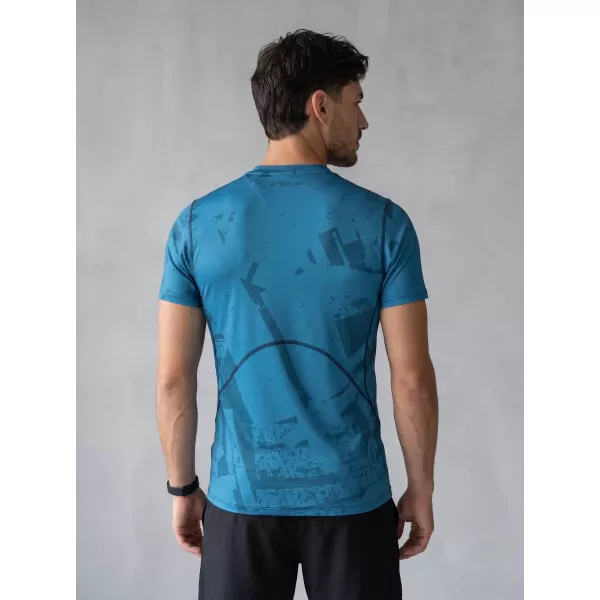  Férfi funkcionális tömörítési T -póló rövid ujjú prémiummal ALTISPORT VOJ/ALM079TR04 KÉK 