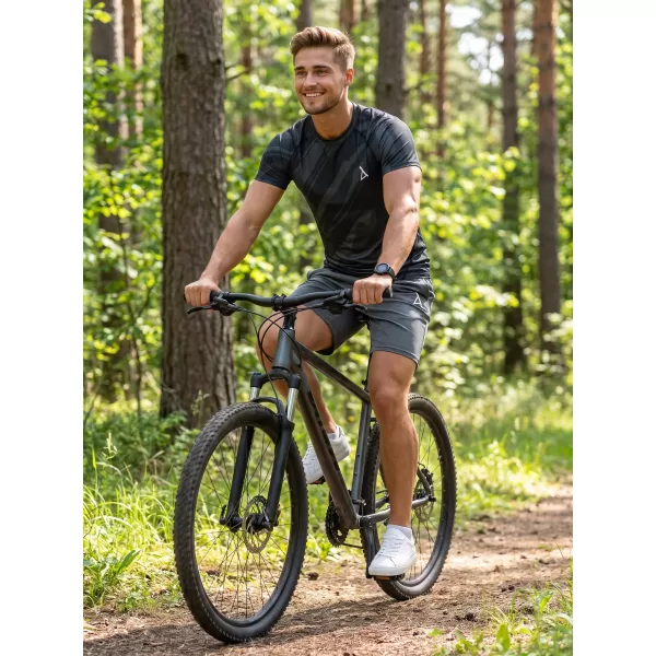  Férfi funkcionális tömörítési T -póló rövid ujjú prémiummal ALTISPORT VOJ/ALM072TR04 FEKETE 