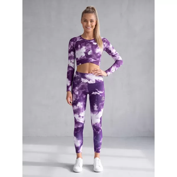  A nők funkcionális növényi teteje hosszú ujjú prémiummal ALTISPORT VOJ/ALW066TR04 FEHÉR -VIOLET 