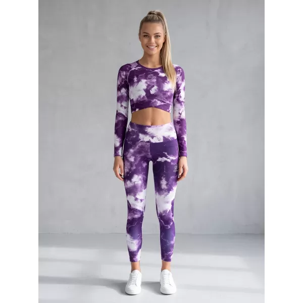  A nők funkcionális növényi teteje hosszú ujjú prémiummal ALTISPORT VOJ/ALW066TR04 FEHÉR -VIOLET 