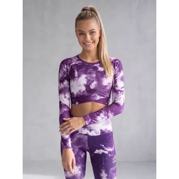  A nők funkcionális növényi teteje hosszú ujjú prémiummal ALTISPORT VOJ/ALW066TR04 FEHÉR -VIOLET 