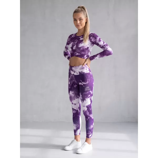  A nők funkcionális növényi teteje hosszú ujjú prémiummal ALTISPORT VOJ/ALW066TR04 FEHÉR -VIOLET 
