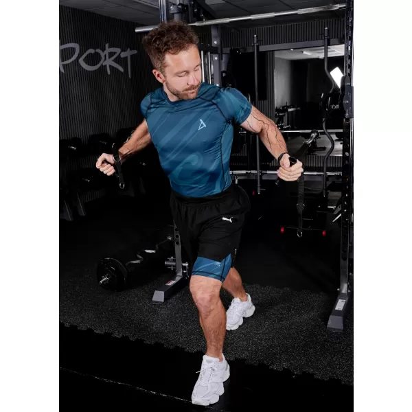  Férfi funkcionális tömörítési T -póló rövid ujjú prémiummal ALTISPORT VOJ/ALM072TR04 KEROZIN 