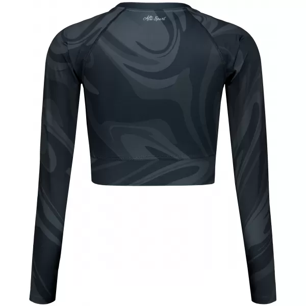  A nők funkcionális növényi teteje hosszú ujjú prémiummal ALTISPORT VOJ/ALW072TR04 FEKETE 