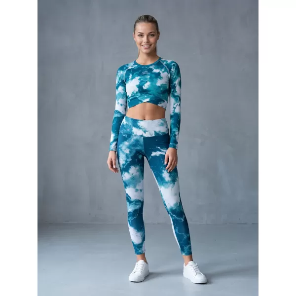  A nők funkcionális növényi teteje hosszú ujjú prémiummal ALTISPORT VOJ/ALW066TR04 ZÖLDBLUE 