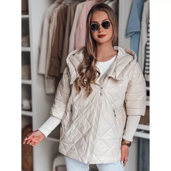  Női kabát DSTREET PUFFILOF TY4856 FEHÉR 