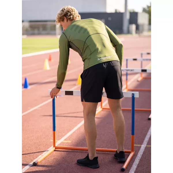  Férfi funkcionális tömörítési T -póló hosszú ujjú prémiummal ALTISPORT VOJ/ALM095TR03 ZÖLD 