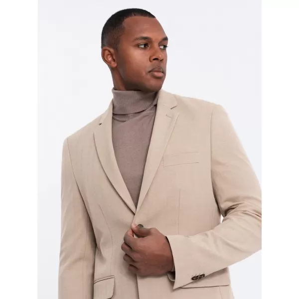  Pánské sako OMBRE OM-BLZB-0135 BEIGE 