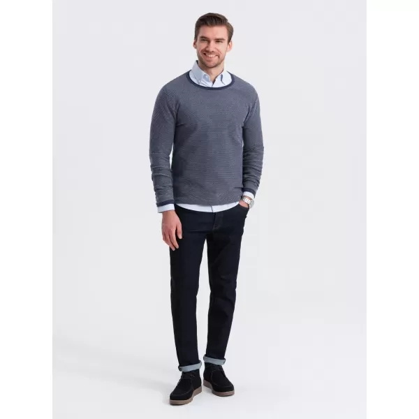  Férfi pulóver OMBRE OM-SWSW-0118 SÖTÉTKÉK 