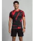 Férfi funkcionális tömörítési T -póló rövid ujjú prémiummal ALTISPORT VOJ/ALM079TR04 FEKETE -RED