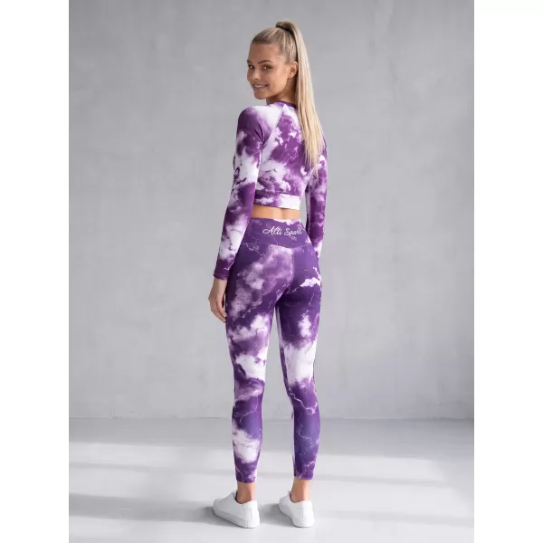  A nők funkcionális növényi teteje hosszú ujjú prémiummal ALTISPORT VOJ/ALW066TR04 FEHÉR -VIOLET 