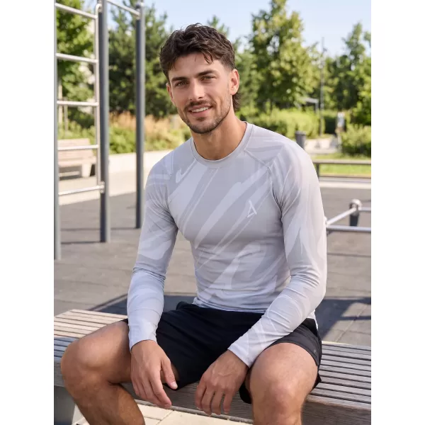  Férfi funkcionális tömörítési T -póló hosszú ujjú prémiummal ALTISPORT VOJ/ALM072TR03 SZÜRKE 