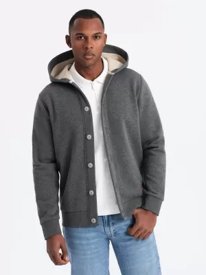 Férfi pulóver OMBRE OM-SSZP-0186 GRAFIT MELANGE