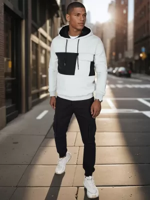 Férfi pulóver DSTREET BX5911 VILÁGOSSZÜRKE