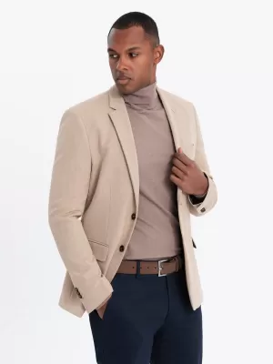 Pánské sako OMBRE OM-BLZB-0135 BEIGE