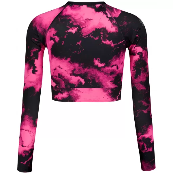  A nők funkcionális növényi teteje hosszú ujjú prémiummal ALTISPORT VOJ/ALW066TR04 FEKETE -PINK 