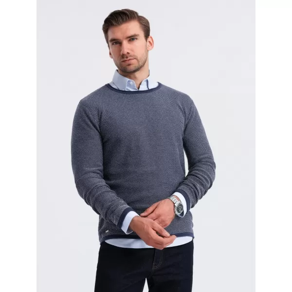  Férfi pulóver OMBRE OM-SWSW-0118 SÖTÉTKÉK 