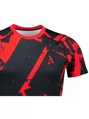 Férfi funkcionális tömörítési T -póló rövid ujjú prémiummal ALTISPORT VOJ/ALM079TR04 FEKETE -RED