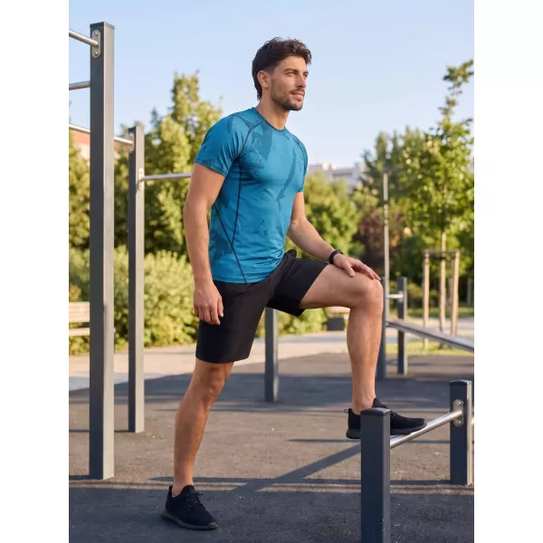  Férfi funkcionális tömörítési T -póló rövid ujjú prémiummal ALTISPORT VOJ/ALM079TR04 KÉK 