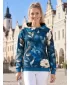 Női funkcionális pulóver prémium ALTISPORT VOJ/ALW097MI01 KÉK VIRÁGOK