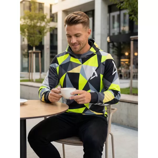  Férfi funkcionális pulóver prémium ALTISPORT VOJ/ALM007MI01 FEKETE/FLUO SÁRGA 