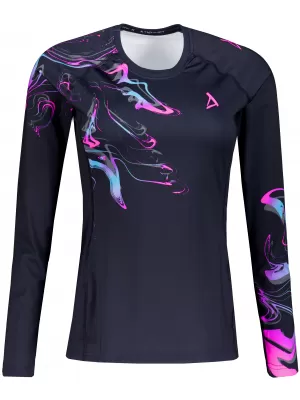 Női funkcionális T -piró hosszú ujjú prémiummal ALTISPORT VOJ/ALW064TR03 FEKETE -PINK