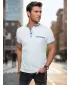 Mens t -phirt gallérral DSTREET PX0622 FEHÉR