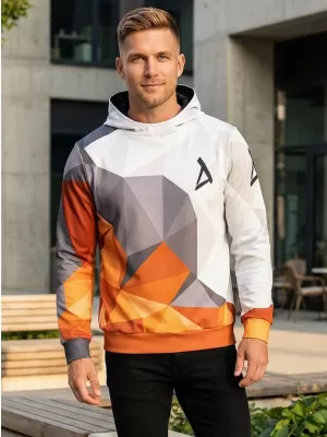 Férfi funkcionális pulóver prémium ALTISPORT VOJ/ALM007MI01 NARANCSSÁRGA/SZÜRKE